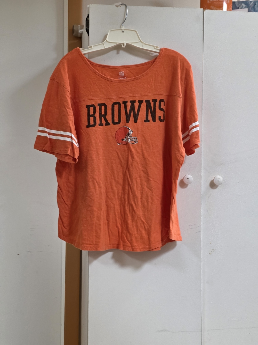 Team Apparel Orange Browns Short Sleeve Tee with White Stripes